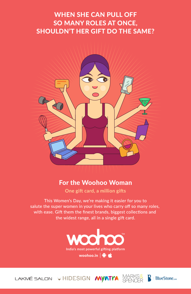 Women's Day, Woohoo, gift cards