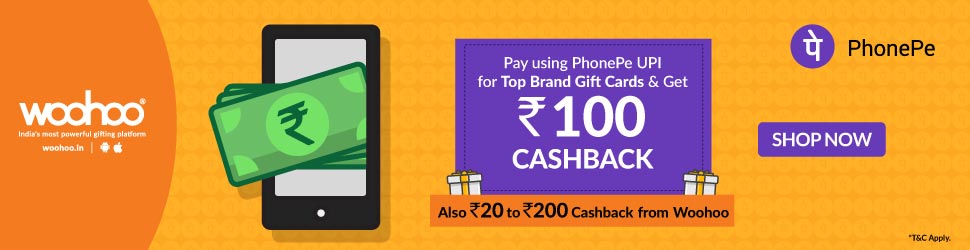 PhonePe offers on gift cards