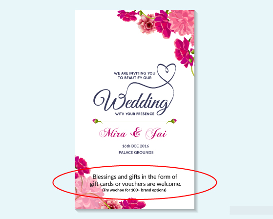 wedding gift card